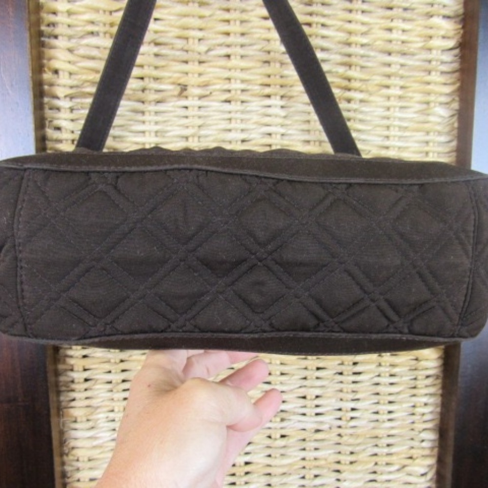 Brown Vera Bradley Quilted Handbag Purse - Picture 3 of 5